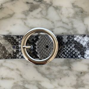 Leather Faux Snakeskin Belt. Size S